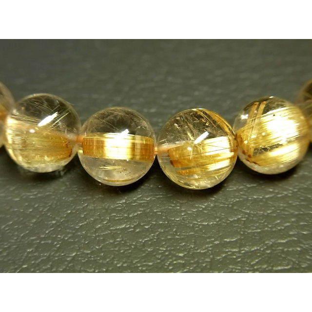 パワーストーン 天然石 最高級 高透明 タイチンルチル ルチルクォーツ 水晶ブレスレット 9.5〜10mm TRB1489 【Felistone】の画像