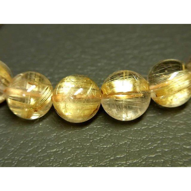 パワーストーン 天然石 最高級 高透明 タイチンルチル ルチルクォーツ 水晶ブレスレット 9.5〜10mm TRB1489 【Felistone】の画像
