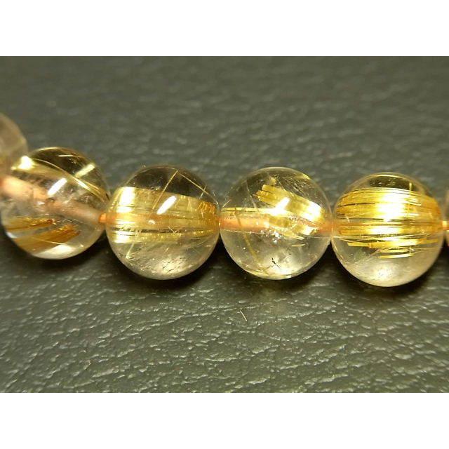 パワーストーン 天然石 最高級 高透明 タイチンルチル ルチルクォーツ 水晶ブレスレット 10〜10.5mm TRB1492 【Felistone】の画像