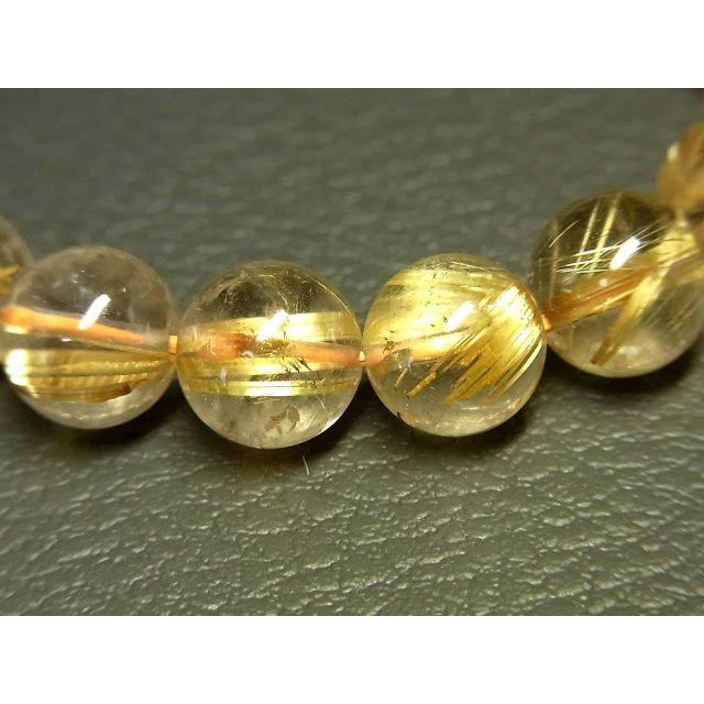 パワーストーン 天然石 最高級 高透明 タイチンルチル ルチルクォーツ 水晶ブレスレット 10〜10.5mm TRB1492 【Felistone】の画像