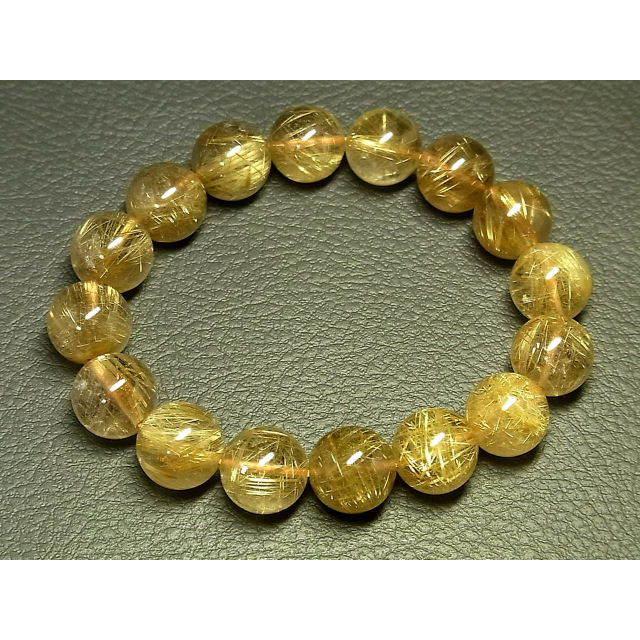 パワーストーン 天然石 大粒 タイチンルチル ルチルクォーツ 水晶ブレスレット 13.5〜14mm TRB1277 【Felistone】の画像