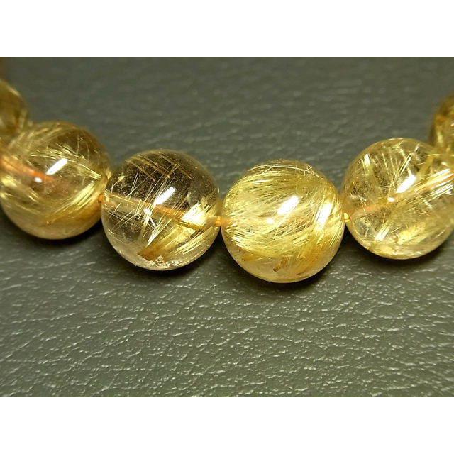パワーストーン 天然石 大粒 タイチンルチル ルチルクォーツ 水晶ブレスレット 13.5〜14mm TRB1277 【Felistone】の画像
