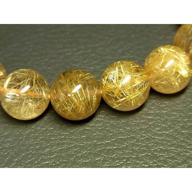 パワーストーン 天然石 大粒 タイチンルチル ルチルクォーツ 水晶ブレスレット 13.5〜14mm TRB1277 【Felistone】の画像