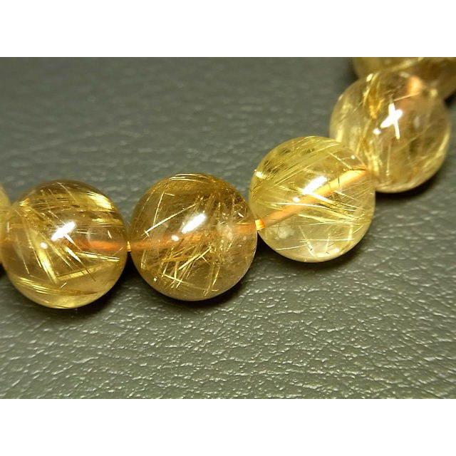 パワーストーン 天然石 大粒 タイチンルチル ルチルクォーツ 水晶ブレスレット 13.5〜14mm TRB1277 【Felistone】の画像
