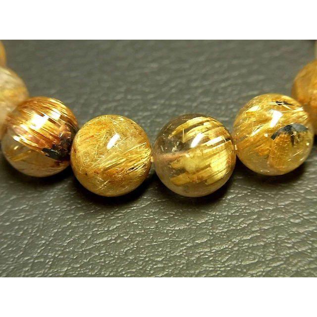 パワーストーン 天然石 最高級 キャッツアイタイチンルチル ルチルクォーツ 水晶ブレスレット 11mm TRB1506 【Felistone】の画像