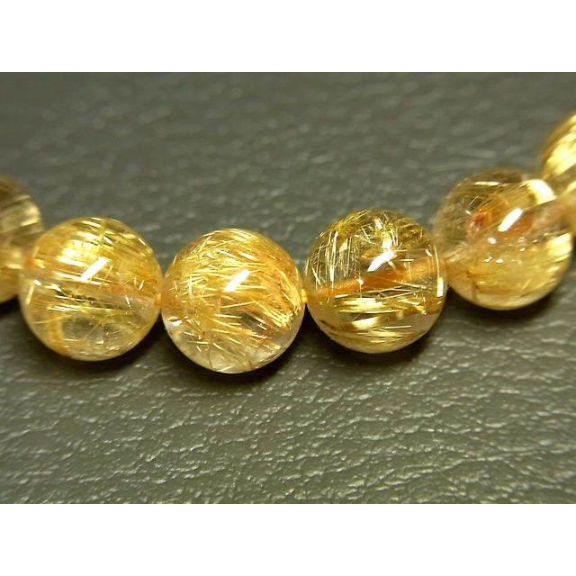 パワーストーン 天然石 最高級 高透明 タイチンルチル ルチルクォーツ 水晶ブレスレット 9.5〜10mm TRB1507 【Felistone】の画像