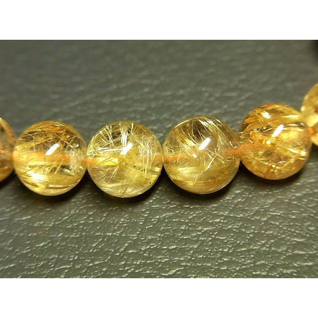 パワーストーン 天然石 最高級 高透明 タイチンルチル ルチルクォーツ 水晶ブレスレット 9.5〜10mm TRB1507 【Felistone】の画像