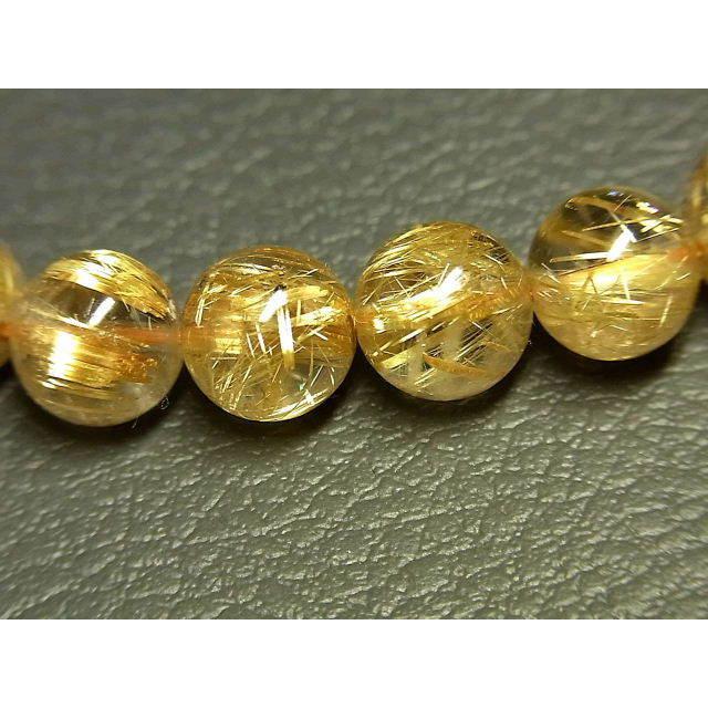 パワーストーン 天然石 最高級 高透明 タイチンルチル ルチルクォーツ 水晶ブレスレット 9.5〜10mm TRB1508 【Felistone】の画像