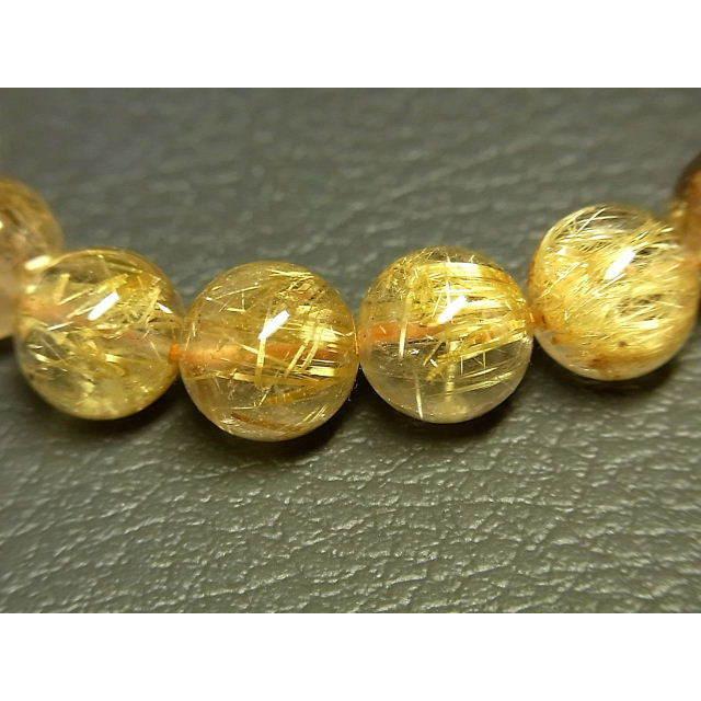 パワーストーン 天然石 最高級 高透明 タイチンルチル ルチルクォーツ 水晶ブレスレット 9.5〜10mm TRB1508 【Felistone】の画像