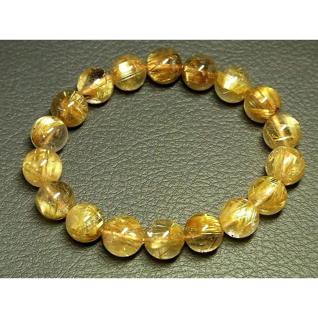 パワーストーン 天然石 最高級 タイチンルチル ルチルクォーツ 水晶ブレスレット 11〜11.5mm TRB1509 【Felistone】の画像
