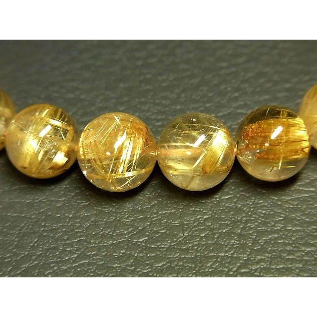 パワーストーン 天然石 最高級 タイチンルチル ルチルクォーツ 水晶ブレスレット 11〜11.5mm TRB1509 【Felistone】の画像
