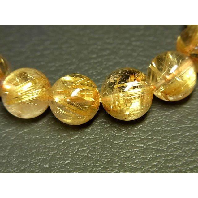 パワーストーン 天然石 最高級 タイチンルチル ルチルクォーツ 水晶ブレスレット 11〜11.5mm TRB1509 【Felistone】の画像
