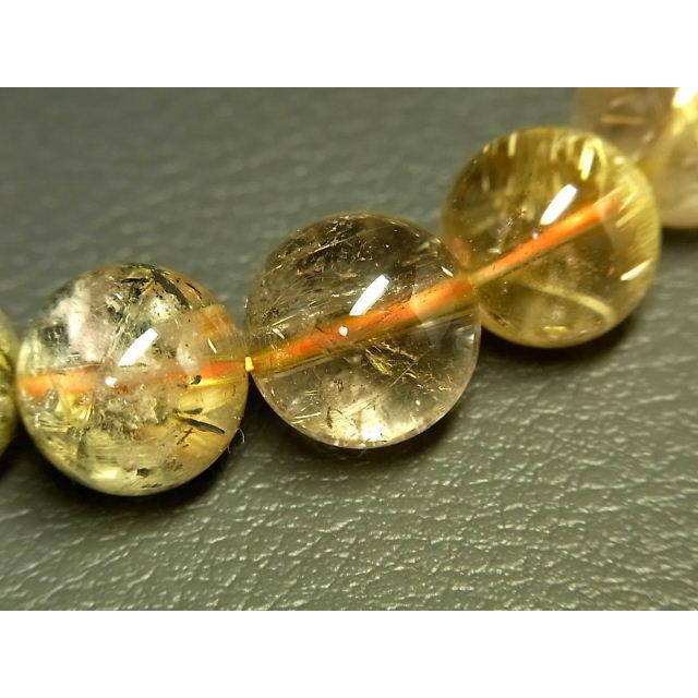 パワーストーン 天然石 大粒 ガーデン庭園水晶 タイチンルチルクォーツ 水晶ブレスレット 14〜15mm TRB1342 【Felistone】の画像