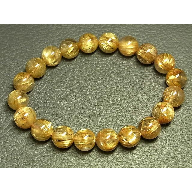 パワーストーン 天然石 最高級 タイチンルチル ルチルクォーツ 水晶ブレスレット 10mm TRB1350 【Felistone】の画像