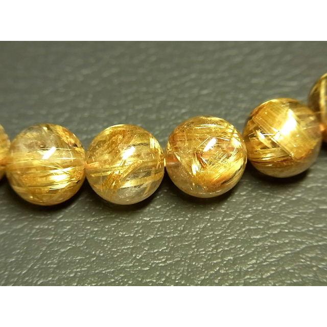 パワーストーン 天然石 最高級 タイチンルチル ルチルクォーツ 水晶ブレスレット 10mm TRB1350 【Felistone】の画像