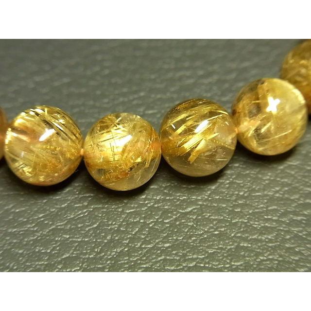 パワーストーン 天然石 最高級 タイチンルチル ルチルクォーツ 水晶ブレスレット 10mm TRB1350 【Felistone】の画像