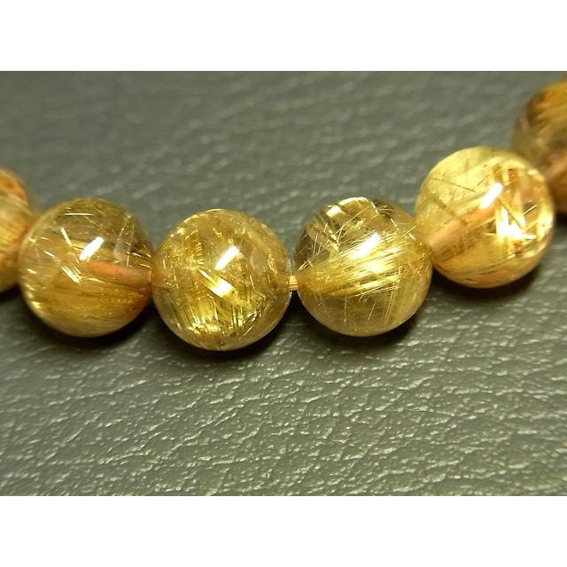 パワーストーン 天然石 最高級 タイチンルチル ルチルクォーツ 水晶ブレスレット 10mm TRB1350 【Felistone】の画像