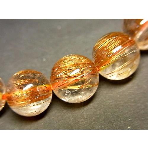 天然石 パワーストーン 最高級 高透明 タイチンルチル ルチルクォーツ 水晶 ブレスレット9.5〜10mm trb1446  【Felistone】の画像