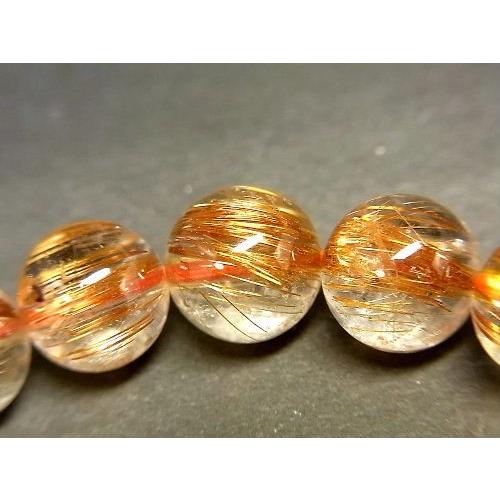 天然石 パワーストーン 最高級 高透明 タイチンルチル ルチルクォーツ 水晶 ブレスレット9.5〜10mm trb1446  【Felistone】の画像