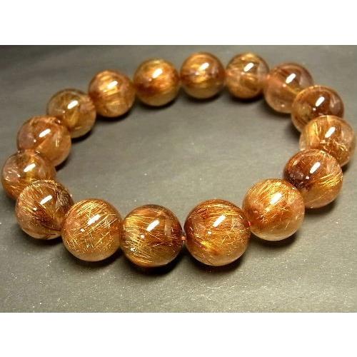 極上10Aタイチンルチル11mmブレスレット透明度、金針最強