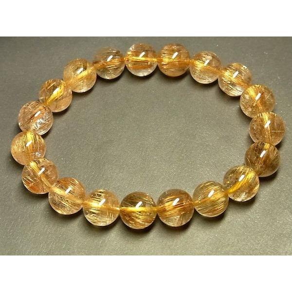 パワーストーン 天然石 最高級 高透明 キャッツアイタイチンルチル ルチルクォーツ 水晶ブレスレット 11〜11.5mm TRB1455 【Felistone】の画像