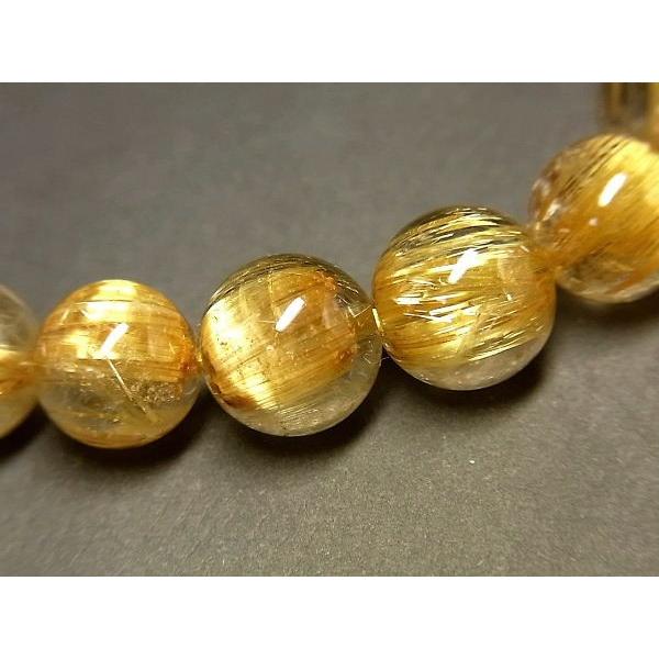 パワーストーン 天然石 最高級 高透明 タイチンルチル ルチルクォーツ 水晶ブレスレット 9〜10mm TRB1450 【Felistone】の画像