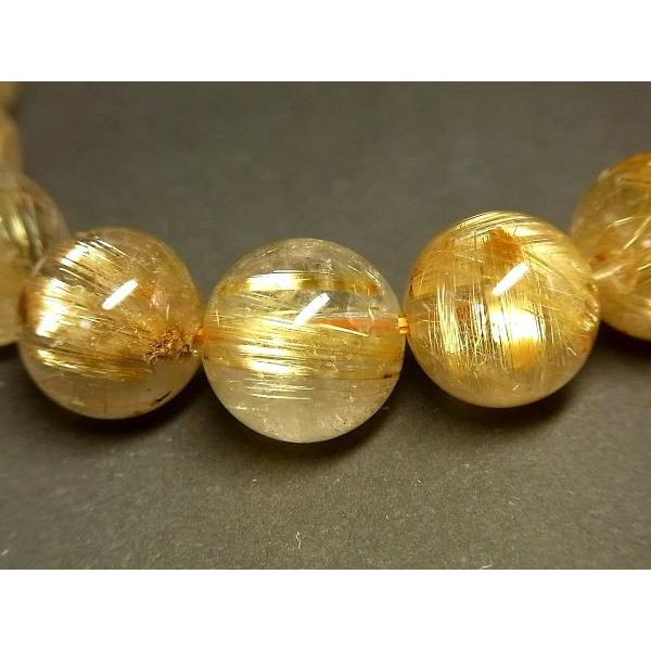 パワーストーン 天然石 大粒 最高級 タイチンルチル ルチルクォーツ 水晶ブレスレット 12.5〜13mm TRB1457 【Felistone】の画像