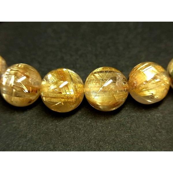 パワーストーン 天然石 最高級 タイチンルチル ルチルクォーツ 水晶ブレスレット 9.5〜10mm TRB1460 【Felistone】の画像