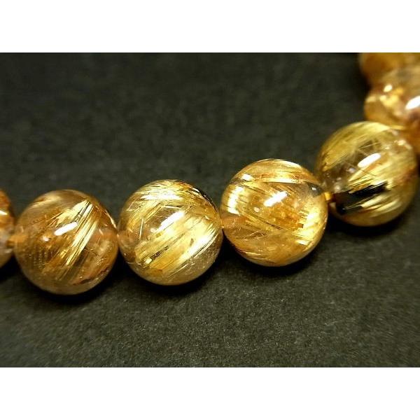 パワーストーン 天然石 最高級 タイチンルチル ルチルクォーツ 水晶ブレスレット 9.5〜10mm TRB1460 【Felistone】の画像