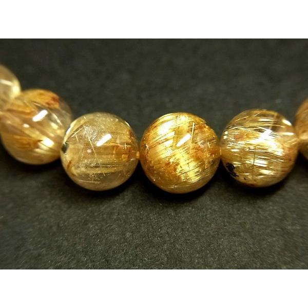 パワーストーン 天然石 最高級 タイチンルチル ルチルクォーツ 水晶ブレスレット 9.5〜10mm TRB1460 【Felistone】の画像