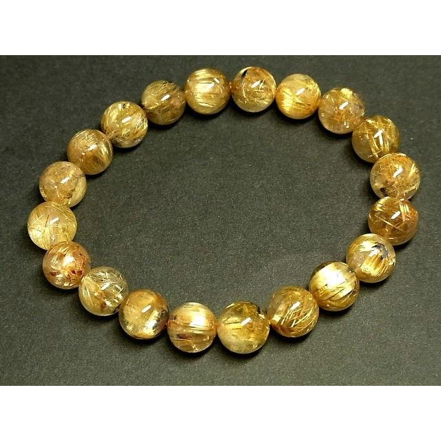 パワーストーン 天然石 最高級 タイチンルチル ルチルクォーツ 水晶ブレスレット 10〜10.5mm TRB925 【Felistone】の画像