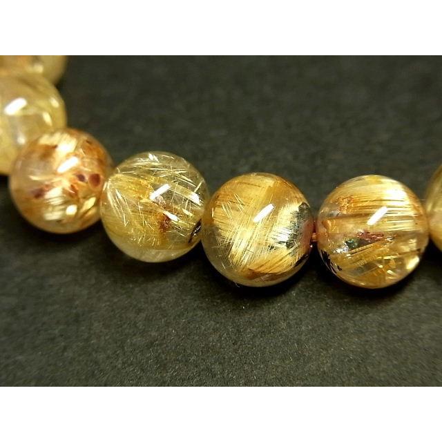パワーストーン 天然石 最高級 タイチンルチル ルチルクォーツ 水晶ブレスレット 10〜10.5mm TRB925 【Felistone】の画像
