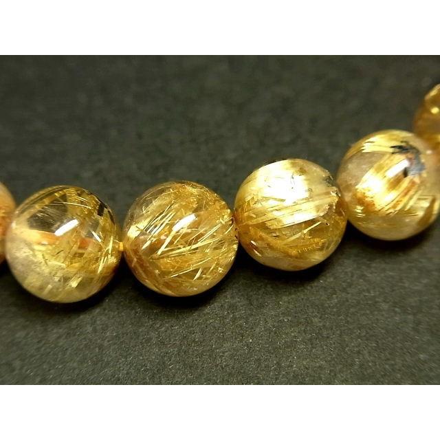 パワーストーン 天然石 最高級 タイチンルチル ルチルクォーツ 水晶ブレスレット 10〜10.5mm TRB925 【Felistone】の画像