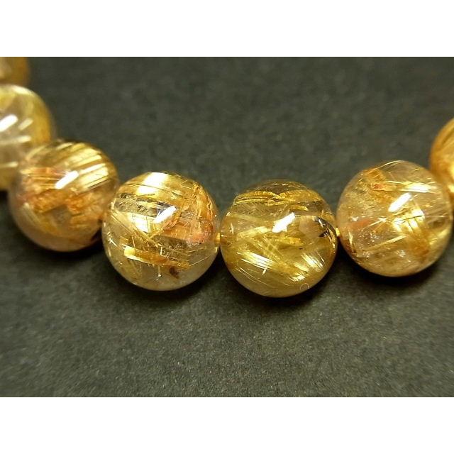パワーストーン 天然石 最高級 タイチンルチル ルチルクォーツ 水晶ブレスレット 10〜10.5mm TRB925 【Felistone】の画像