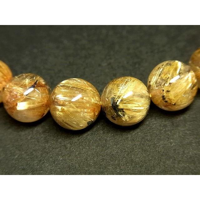 パワーストーン 天然石 最高級 タイチンルチル ルチルクォーツ 水晶ブレスレット 10〜10.5mm TRB925 【Felistone】の画像