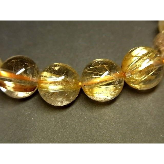 パワーストーン 天然石 最高級 高透明 タイチンルチル ルチルクォーツ 水晶ブレスレット 10.5〜11mm TRB955 【Felistone】の画像