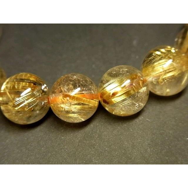 パワーストーン 天然石 最高級 高透明 タイチンルチル ルチルクォーツ 水晶ブレスレット 10.5〜11mm TRB955 【Felistone】の画像