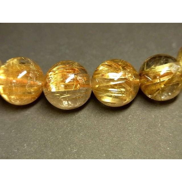 パワーストーン 天然石 最高級 タイチンルチル ルチルクォーツ 水晶ブレスレット 11〜12mm TRB976 【Felistone】の画像