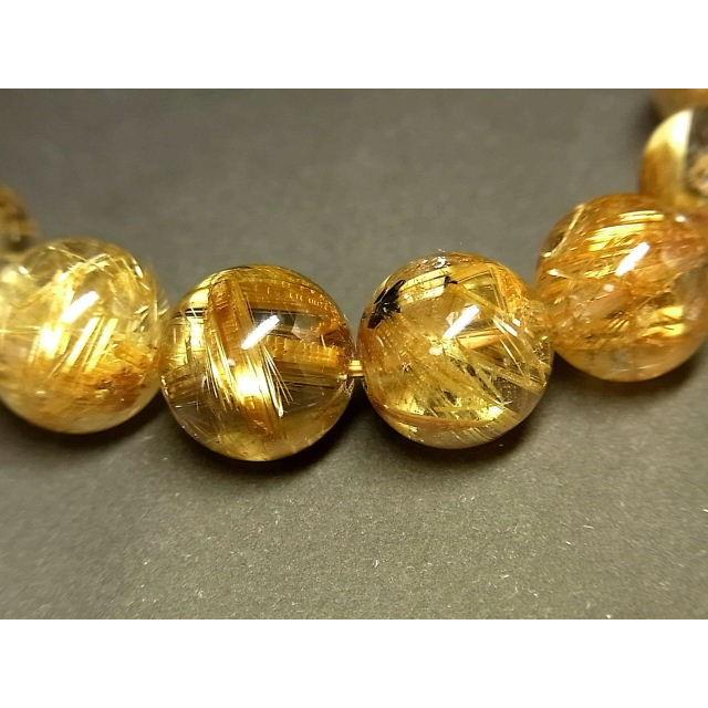パワーストーン 天然石 最高級 タイチンルチル ルチルクォーツ 水晶ブレスレット 11〜12mm TRB976 【Felistone】の画像