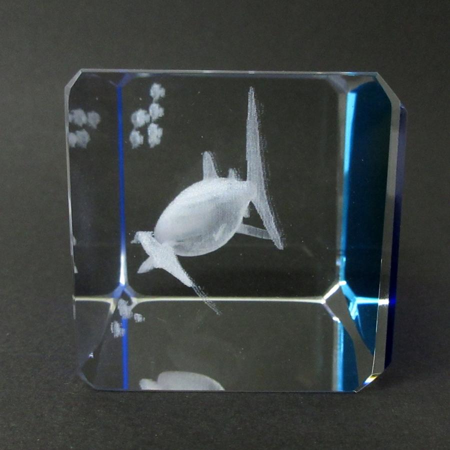3Dクリスタル ジンベエザメ XLサイズ ガラス オブジェ ペーパー