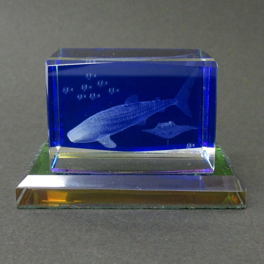 3Dクリスタル ジンベエザメ Mサイズ ガラス オブジェ ペーパーウェイト
