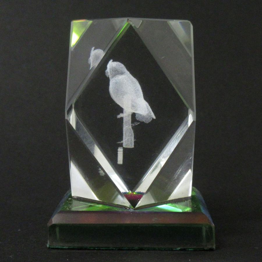 3Dクリスタル 幸福フクロウ ダイヤカット型 ガラス オブジェ ペーパー