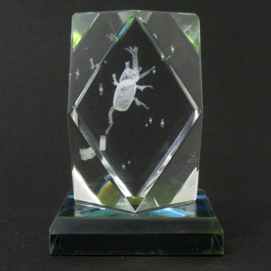 3Dクリスタル カブトムシ ダイヤカット型 ガラス オブジェ
