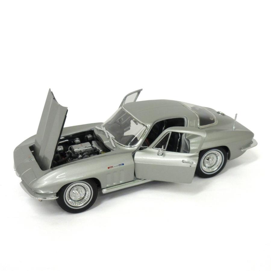 マイスト Maisto 1/18 シボレー コルベット 1965 シルバー ミニカー