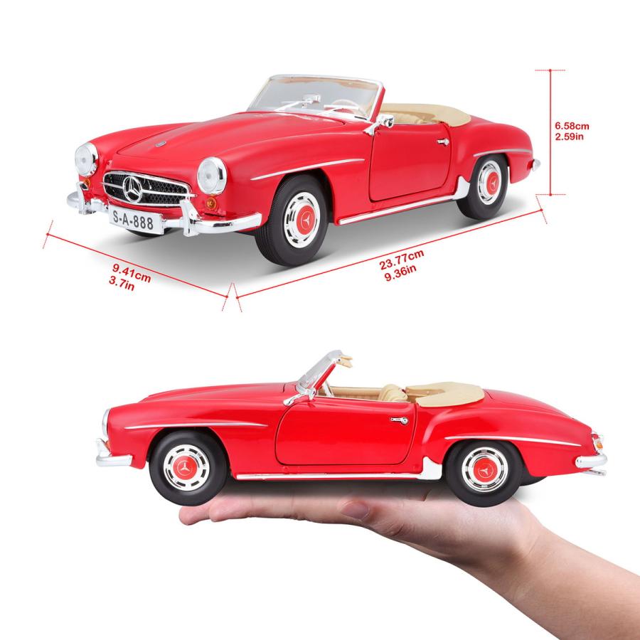 マイスト Maisto 1/18 1955 メルセデス・ベンツ 190SL レッド ミニカー