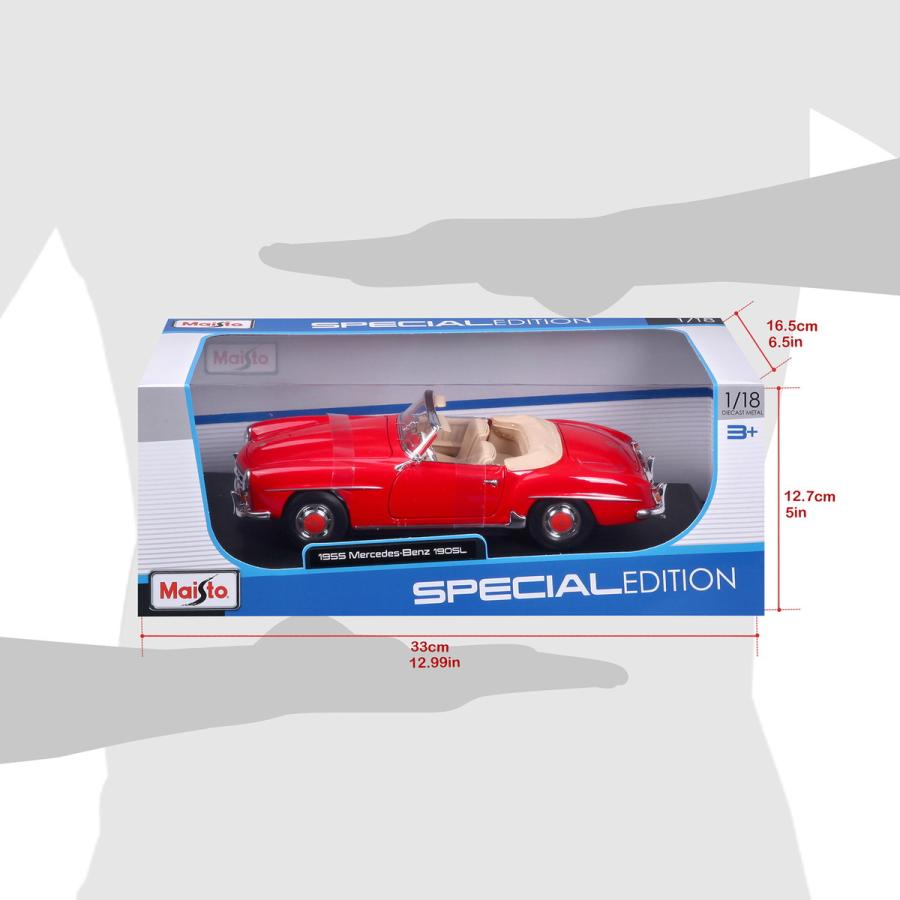 マイスト Maisto 1/18 1955 メルセデス・ベンツ 190SL レッド ミニカー