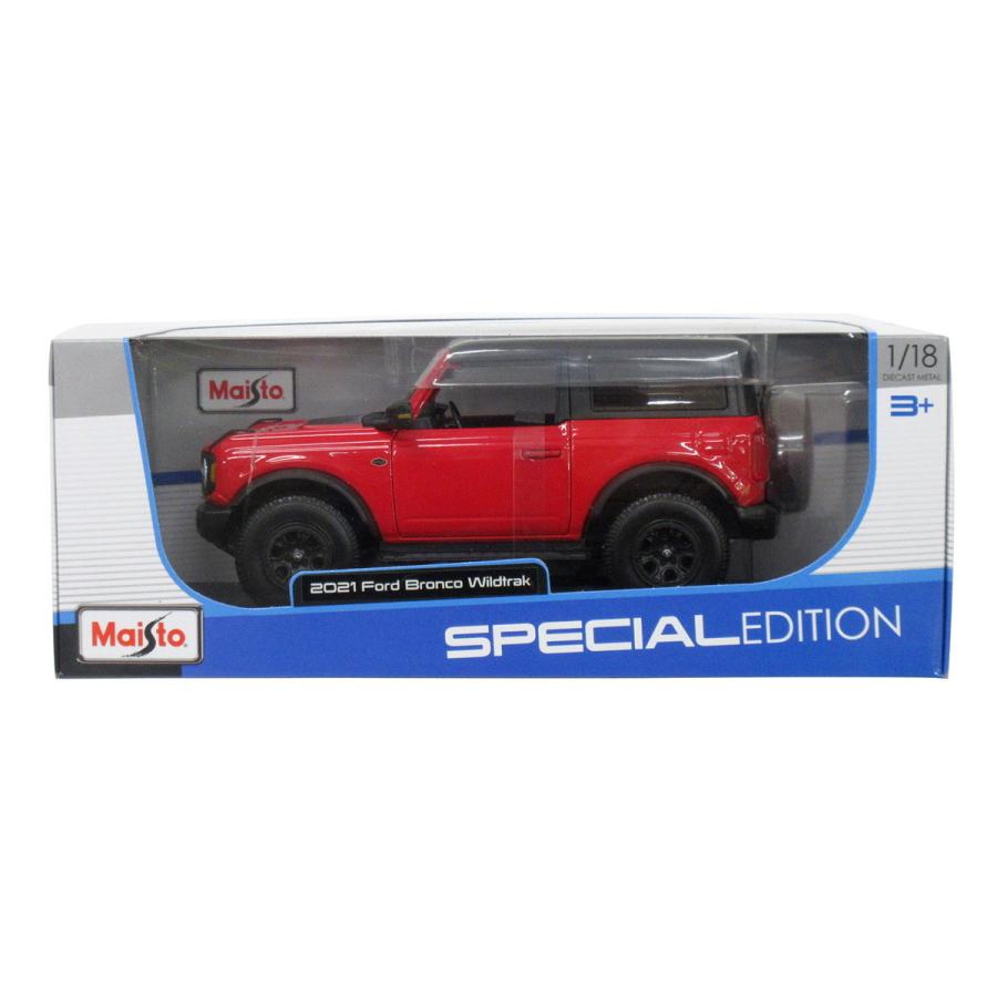 マイスト Maisto 1/18 フォード ブロンコ 2021 2ドア レッド ミニカー