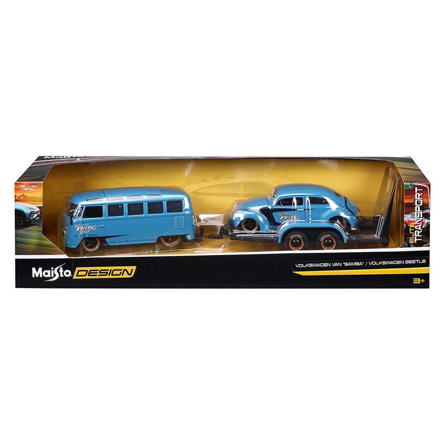 Maisto 1/24 フォルクスワーゲン バン “サンバ”＋ビートル マイスト エリートトランスポーター ミニカー 200-196の画像