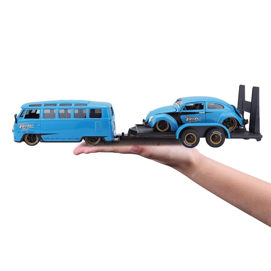 Maisto 1/24 フォルクスワーゲン バン “サンバ”＋ビートル マイスト エリートトランスポーター ミニカー 200-196の画像
