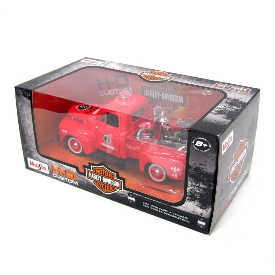 Maisto ミニカー 1/24 ハーレーダビッドソン フォードF-1ピックアップ